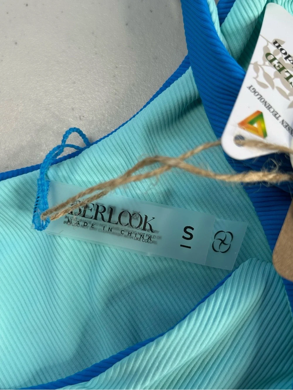 Berlook Blue Bikini Bottom Tie Side Small Reversible New